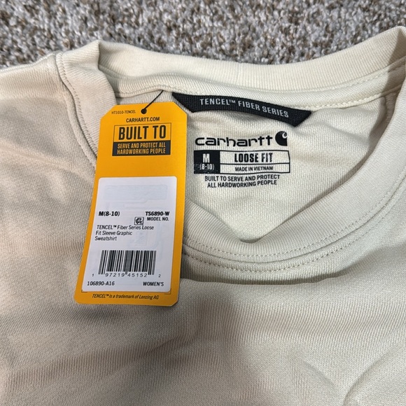 CARHARTT Women's TENCEL Fiber Series Loose Fit Sleeve Graphic Sweatshirt Size M - Picture 6 of 10